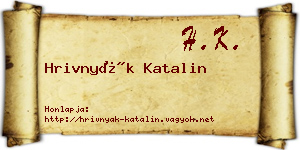 Hrivnyák Katalin névjegykártya