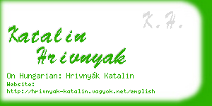 katalin hrivnyak business card